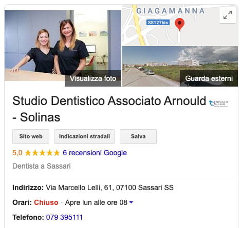 Google My Business per studi dentistici
