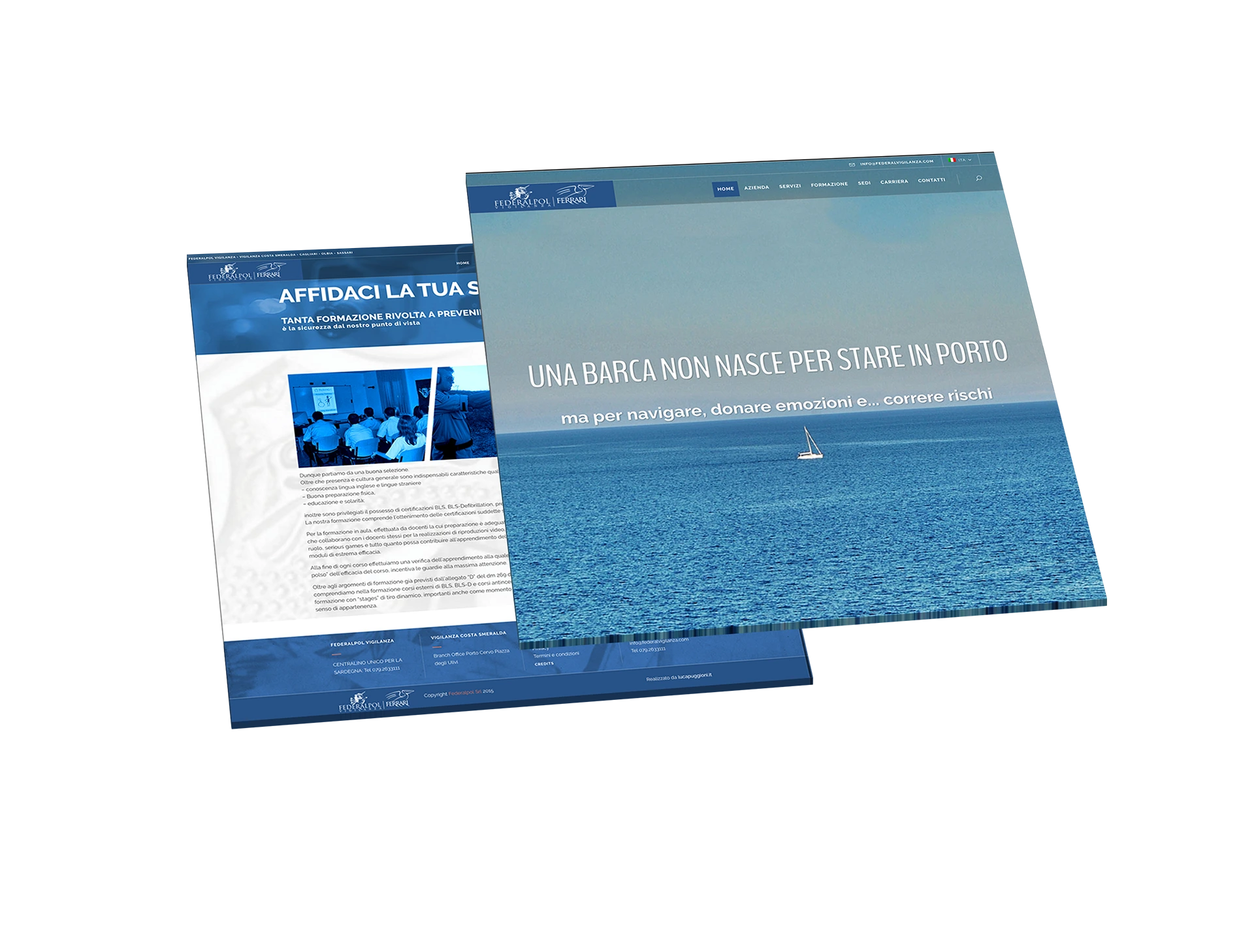 Homepage del sito web Federalpol, azienda specializzata in servizi di vigilanza e sicurezza